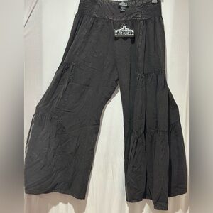 Angie Women's Smocked Waist Tiered Wide Leg Pants - Size L